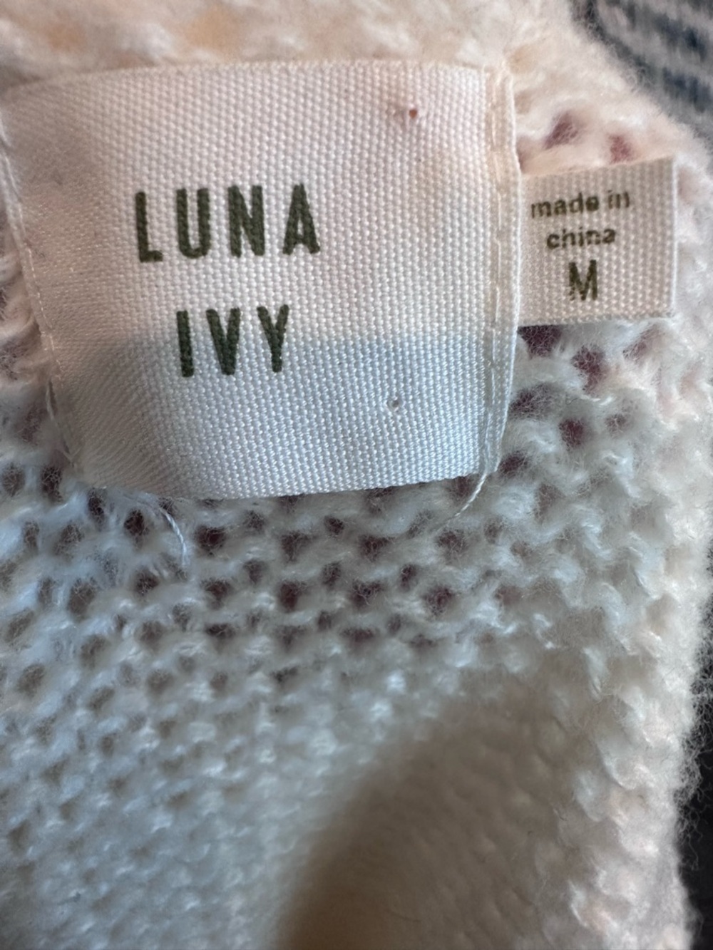 Luna Ivy 3D Cherry Pom Pom Chunky Knit Cardigan Size M Coquette Whimsical Ivory - Picture 4 of 4
